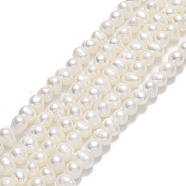 Natural Cultured Freshwater Pearl Beads Strands, Potato, Beige, 4.5~5.2x6~6.5x5~5.5mm, Hole: 0.7mm, about 68~70pcs/strand, 13.70~13.78 inch(34.8~35cm)(PEAR-F018-16A-01)