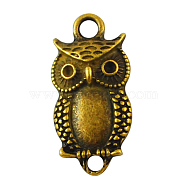 Alloy Links connectors, Halloween, Cadmium Free & Lead Free, Owl, Antique Golden, 26x13x4mm, Hole: 3mm(X-TIBEP-A18561-AG-LF)