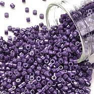 Cylinder Seed Beads, Opaque Colours Luster, Uniform Size, Indigo, 2x1.5mm, Hole: 0.8mm, about 888pcs/10g(X-SEED-H001-H13)