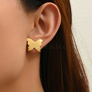 Elegant Irregular Metal Earrings for Women, Fashionable and Chic Gold-plated Ear Studs, Butterfly(UQ0371)