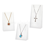 Acrylic Necklace Displays Stands, Frosted, Rectangle, White, 3~3.05x6~6.1x8.1~12.1cm, 3pcs/set(NDIS-WH0003-005)
