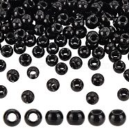 Glass Beads, Rondelle, Black, 8x6mm, Hole: 3.5mm(GLAA-WH0036-09B)