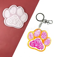 DIY Dog Paw Print Pendant Silicone Molds, Resin Casting Molds, for UV Resin, Epoxy Resin Jewelry Makings, White, 89x78x6mm(PW-WG99751-01)