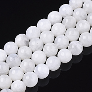 Natural Rainbow Moonstone Beads Strands, Round, 8mm, Hole: 0.8mm, about 50~51pcs/strand, 15.75 inch(40cm)(G-S150-64-8mm)