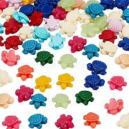 Synthetic Coral Beads, Dyed, Sea Turtle, Mixed Color, 12x10x5.5mm, Hole: 1.2mm, 50pcs/box(CORA-NB0001-03)