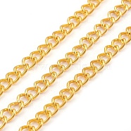 Iron Side Twisted Chains, Unwelded, with Spool, Oval, Lead Free, Golden, 6x4x1mm(CH-S087-G-LF)