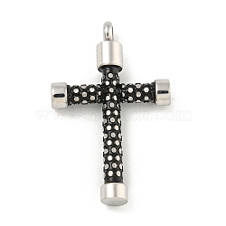 304 Stainless Steel Pendants, with Enamel, Cross Charm, Stainless Steel Color, 29x18x4mm, Hole: 2mm(STAS-F307-05P)