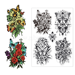 Custom PVC Plastic Clear Stamps, for DIY Scrapbooking, Photo Album Decorative, Cards Making, Butterfly, 160x110mm(DIY-WH0618-0002)