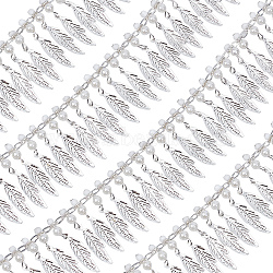 Gorgecraft 1 Yards Iron Jewelry Waist Chain, Leaf Tassel Body Chain for Belly Dance, with Resin Beads, Silver, 46mm(AJEW-GF0006-37)