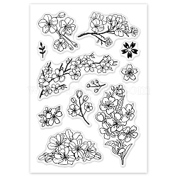 PVC Plastic Stamps, for DIY Scrapbooking, Photo Album Decorative, Cards Making, Stamp Sheets, Flower Pattern, 16x11x0.3cm(DIY-WH0167-56-37)