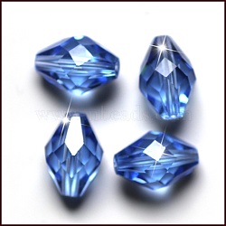 Imitation Austrian Crystal Beads, Grade AAA, K9 Glass, Faceted, Bicone, Light Sky Blue, 10x13mm, Hole: 0.9~1mm(SWAR-F054-13x10mm-14)