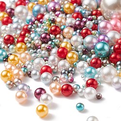 Acrylic Imitation Pearl  Beads, No Hole, Round, Midnight Blue, 1.7~30mm(OACR-XCP0001-01)