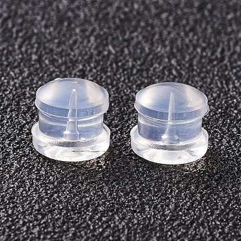 Silicone Ear Nuts, Earring Backs, for Stud Earring Making, Clear, 5.5x5mm, Hole: 1mm