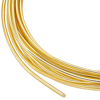 Brass Wire, Round, Golden, 15 Gauge, 1.5mm, about 9.84 Feet(3m)/Bundle