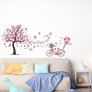 Translucent PVC Self Adhesive Wall Stickers, Waterproof Decals for Home Living Room Bedroom Wall Decoration, Tree, 900x390mm, 3 sheets/set.