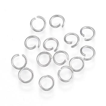 304 Stainless Steel Jump Rings, Open Jump Rings, Stainless Steel Color, 21 Gauge, 5x0.7mm, Inner Diameter: 3.5mm