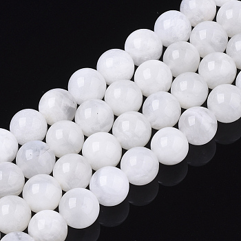 Natural Rainbow Moonstone Beads Strands, Round, 8mm, Hole: 0.8mm, about 50~51pcs/strand, 15.75 inch(40cm)
