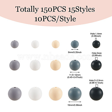 150Pcs 15 Styles Silicone Beads(SIL-TA0001-30)-4