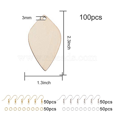 sunnyclue 100 piezas de colgantes grandes de madera de álamo en blanco sin terminar(DIY-SC0016-73)-2