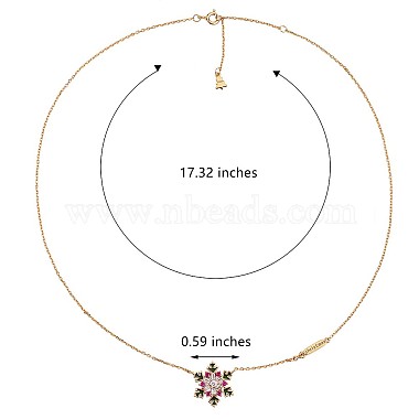 Colorful Cubic Zirconia Christmas Snowflake Pendant Necklace(JN1053A)-4