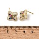 Brass Micro Pave Cubic Zirconia Stud Earrings(KK-CBA8324-25G)-7