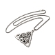 Trinity Knot with Wolf Alloy Pendant Necklace with Box Chains(NJEW-D048-08AS)-1