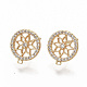 Brass Micro Pave Clear Cubic Zirconia Stud Earring Findings(X-KK-T051-49G-NF)-1
