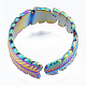 Placage à crémaillère 304 anneaux de manchette en feuille d'acier inoxydable(RJEW-N038-126M)-3