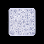 Christmas Theme DIY Pendant Silicone Molds, Resin Casting Molds, White, Christmas Tree, 114x113mm(PW-WG215BE-01)