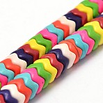 Synthetic Turquoise Bead Strands, Wave, Dyed, Mixed Color, 7x4mm, Hole: 1mm, about 140pcs/strand, 15.7 inch(X-G-M146-07-C)