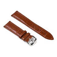 Leather Watch Bands, with 201 Stainless Steel Buckles, Adjustable Watch Bands, Saddle Brown, 8.9~12.4x2.2~2.3x0.5cm, 2pcs/set(FIND-Z060-01F-01)