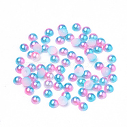 Imitation Pearl Acrylic Cabochons, Dome, Hot Pink, 8x4mm, about 2000pcs/bag(OACR-R063-8mm-13)