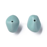 Opaque Acrylic Beads, Nuggets, Aqua, 12.5x18x13mm, Hole: 1.6mm, about 360pcs/500g(MACR-S373-146-A04)