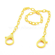 Personalized ABS Plastic Cable Chain Necklaces, Handbag Chains, with Lobster Claw Clasps, Yellow, 18.97 inch(48.2cm)(NJEW-JN03254-04)