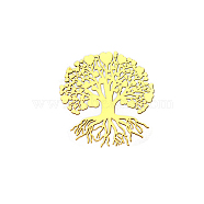 Brass Self Adhesive Decorative Stickers, Golden Plated Metal Decals, for DIY Epoxy Resin Crafts, Tree of Life, 30mm(WG60667-15)