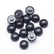 Synthetic Blue Goldstone Cabochons, Half Round, 6x3~3.5mm(X-G-P393-R22-6mm)