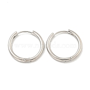 Brass Hoop Earrings, Round, Platinum, 19.5x2mm(EJEW-L211-08F-P)