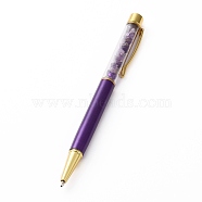 Ballpoint Pens, with Natural Amethyst Chip Beads, 14.1x1.3x0.95cm(AJEW-PE0001-04)