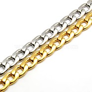 304 Stainless Steel Curb Chain/Twisted Chain Bracelets, with Lobster Claw Clasps, Mixed Color, 8-1/4 inch(210mm), 8mm(STAS-A028-B125)