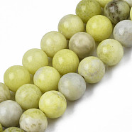 Natural Yellow Mustard Jasper Beads Strands, Round, 8~8.5mm, Hole: 1mm, about 47pcs/strand, 15.5 inch(X-G-Q462-8mm-39)