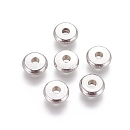 304 Stainless Steel Spacer Beads, Flat Round, Stainless Steel Color, 7x2mm, Hole: 1.8mm(STAS-F205-02P-C)