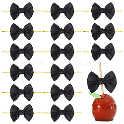 Polyester Packaging Ribbon Bowknot, with Iron Wire Twist Ties, for DIY Gift Wrap Decoration, Wedding Candy Party Decoration, Black, 92x68x9.5mm(AJEW-WH0270-197B)