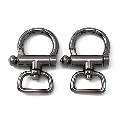 Alloy Swivel Clasps, Twister Clasps, for Bag, Keychain, Dog Leash, Gunmetal, 5.5x3.8x0.9cm, Hole: 7.5x20.5mm, Inner Diameter: 2x2.3cm(DIY-WH0304-415B)