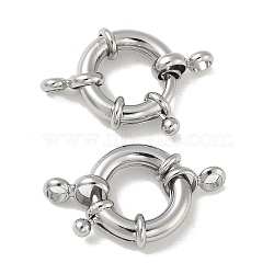 Brass Spring Ring Clasps, Platinum, 17x5mm, Hole: 3mm(KK-CBAD851-02P-04)
