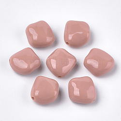 Acrylic Beads, Nuggets, Salmon, 23.5x23x12.5mm, Hole: 2.5mm, about 125pcs/500g(OACR-S029-058A)