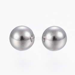 201 Stainless Steel Stud Earring Findings, with 304 Stainless Steel Pins, Half Round, Stainless Steel Color, 14x6x3mm, Pin: 0.8mm(STAS-G179-39P-C)
