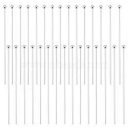 30Pcs 925 Sterling Silver Ball Head Pins, Silver, 40x0.5mm(24 Gauge), Ball: 1.8mm(STER-BBC0005-96A)