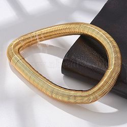 304 Stainless Steel Stretch Bangles, Golden, Inner Diameter: 2-1/8 inch(5.35cm), 8mm(BJEW-S161-03A-G)