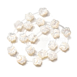 Natural White Shell Beads, Paw Print, Creamy White, 12x12x4mm, Hole: 0.9mm(BSHE-Z008-05)