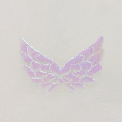 Cloth Embossing Wings, AB Color, Decorate Accessories, White, 35x50x1mm(FIND-PW0001-043A)